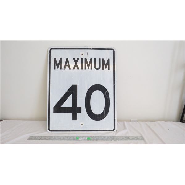 maximum 40 aluminum sign - 23.75Wx29.5L