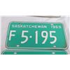 Image 2 : 1969 - pair of Sask License Plates