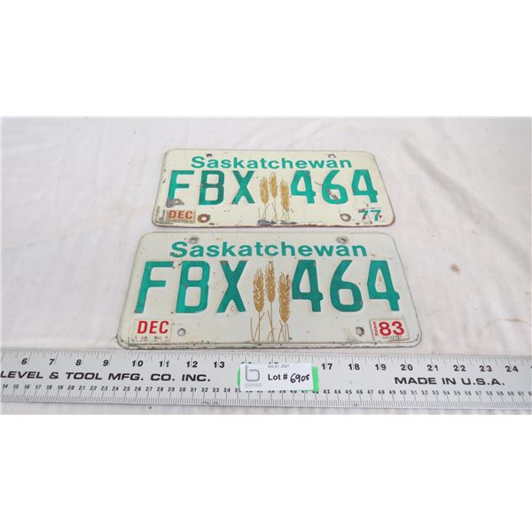 pair of sask license plates