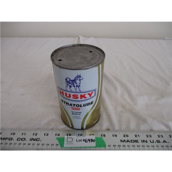 Husky oil tin - 1 quart - empty