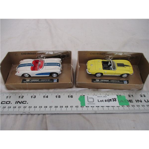 (2) diecast toy cars - 4" long