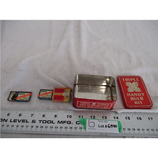 Triple hardy bulb kit tin with fuses, valve kits