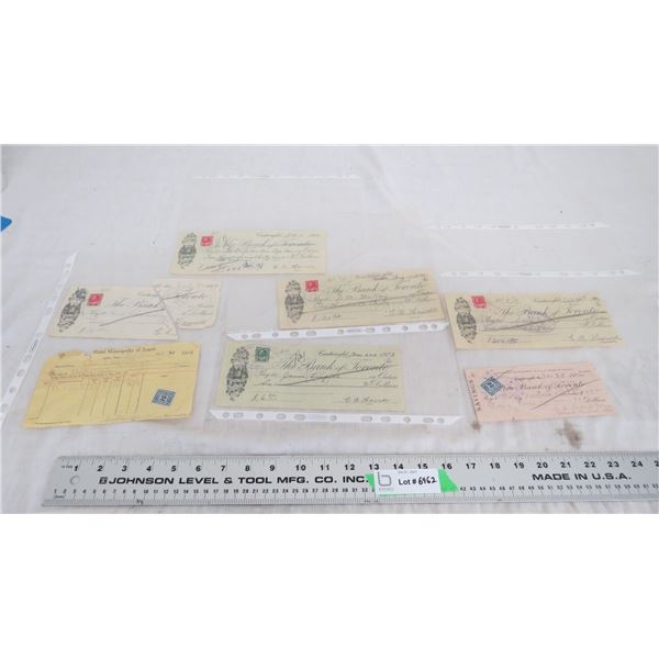 vintage cancelled cheques