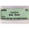 Image 3 : 1998 CANADA LOON DOLLAR ICG PL67