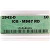 Image 3 : 1942-D LINCOLN CENT ICG MS67RD