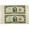 Image 1 : 2-CRISP UNC 1963 US $2 RED SEAL NOTES WITH