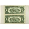 Image 2 : 2-CRISP UNC 1963 US $2 RED SEAL NOTES WITH