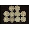 Image 1 : 10 ASSORTED 1940'S MERCURY DIMES