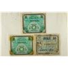 Image 1 : 3-WWII PIECES OF MILITARY CURRENCY 2-1944 2 FRANCS