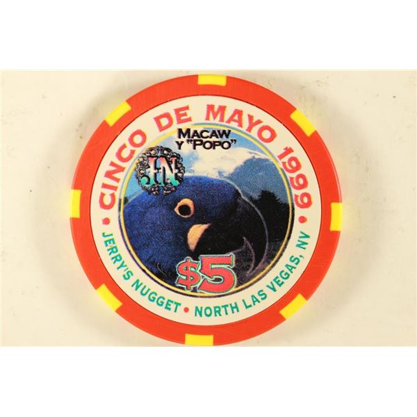 $5 JERRY'S NUGGET 1999 CINCO DE MAYO CASINO CHIP