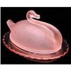 Image 1 : Sowerby Rosalin Swan Satin Glass Butter Dish #2129281