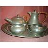 Image 1 : Pewter. English Teaset. Hand Hammered. #2129866