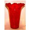 Image 1 : Crimped top crackle glass vase #2129914