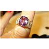 Image 1 : 4 CT Amethyst Ring with 14 Accent Diamonds #2140111