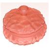 Image 1 : Pink CUBIC Art Deco Satin Glass Powder Jar #2140214
