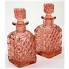 Image 1 : Pink Pressed Glass Perfume Decanter Set #2140216