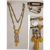 Image 1 : SIGNED SLAG glass Czech  tassled necklace #2140688