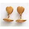 Image 1 : English Heart shaped 9Kt Gold Cufflinks #2140753