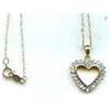 Image 1 : Diamond & 10k heart pendant &Chain #2140774
