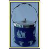 Image 1 : WEDGWOOD BLUE JASPER & SILVER BISCUIT BARREL #2140912