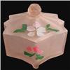 Image 1 : LOTUS Flower Pink Satin Depression Glass Box #2153992