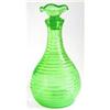 Image 1 : Hocking Green Depression Glass Ribbed Decanter #2154010