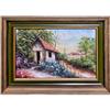 Image 1 : ORIG OIL PAINTING COUNTRY LANDSCAPE W/FLOWERS #2154169