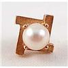 Image 1 : VINTAGE 14kt GOLD & Real PEARL Mens TIE Tack #2154785