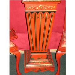 ENGLISH RED LAQUER PEDESTAL COLUMN #2166220