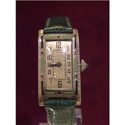 Estate Art Deco Bulova Watch Enamel Gold #2166228