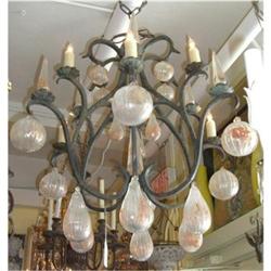 Murano Glass and Wrought Iron Chandelier #2166261