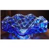 Image 1 : ITALIAN ART GLASS FLUTED COLBALT BLUE BOWL #2175412