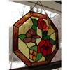 Image 1 : ROSE FLORAL GARDEN SMALL STAINED GLASS WINDOW #2175414