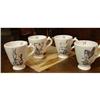 Image 1 : 4 BLACK TRANSFER BARNYARD TOILE CUP CUPS MUGS #2175427