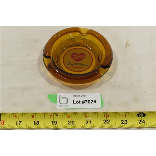 Love’s Wood Pit Barbeque Ashtray