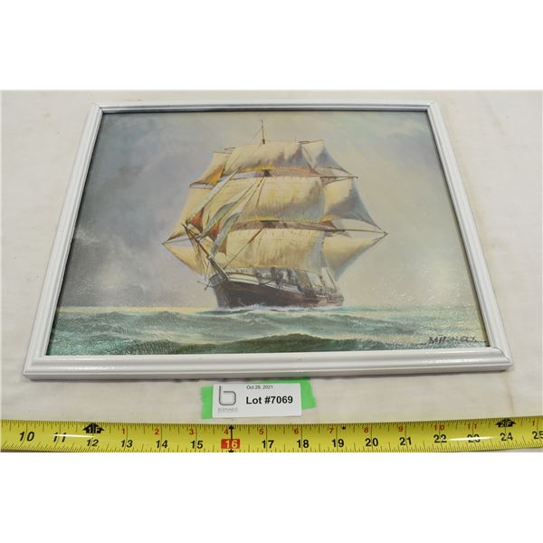 Vintage Sailing Ship Painting