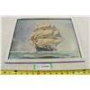 Image 1 : Vintage Sailing Ship Painting