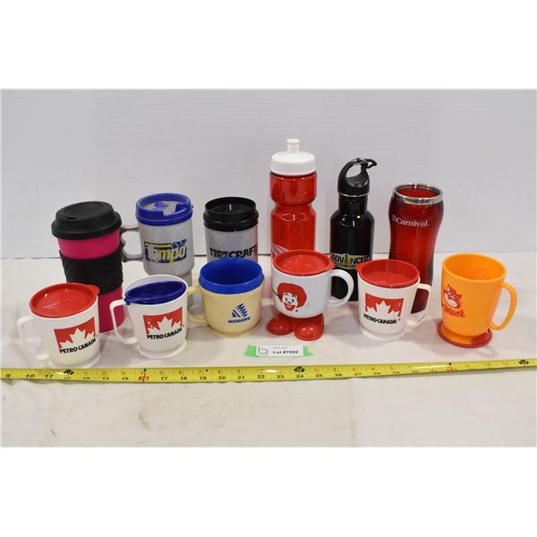 Lot of Assorted Gas Station Plastic Mugs