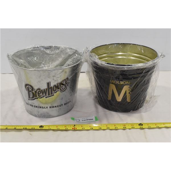 Molson & Brewhouse Metal Pales – Like New Condition