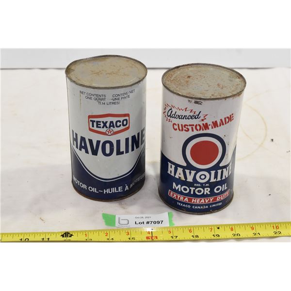 Havoline Oil Cans, 1 Full