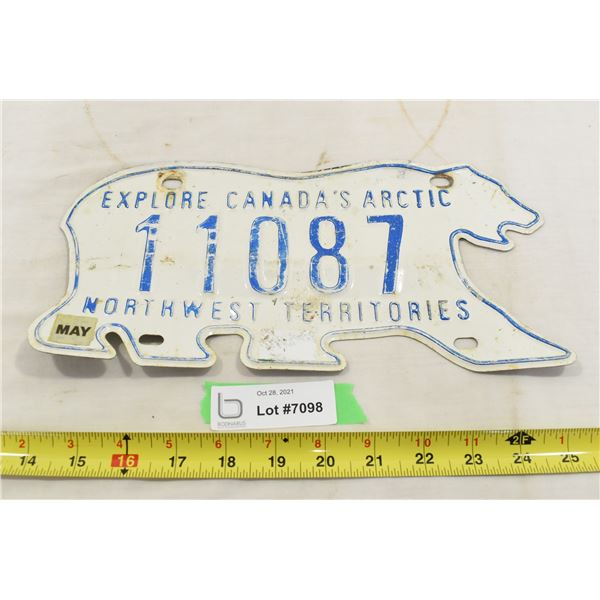 NWT Polar Bear Licence Plate