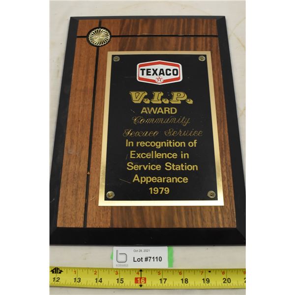 Texaco V.I.P. Plaque