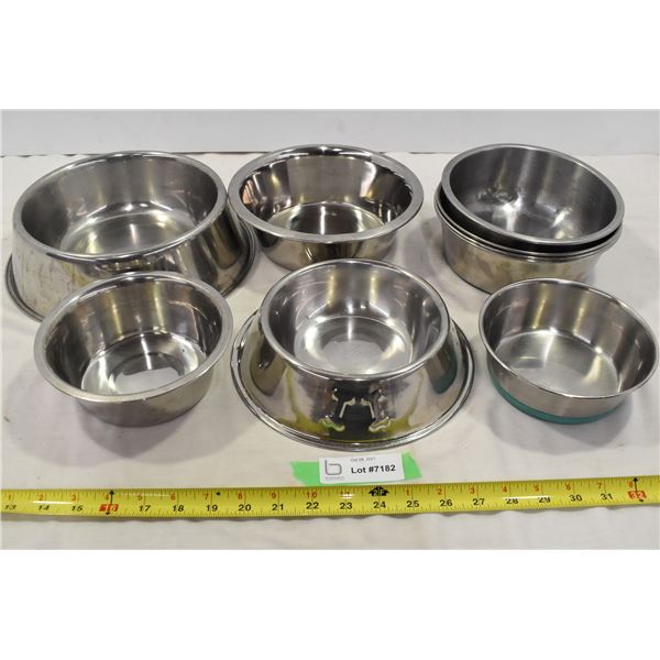 Lot of Metal Dog Bowls