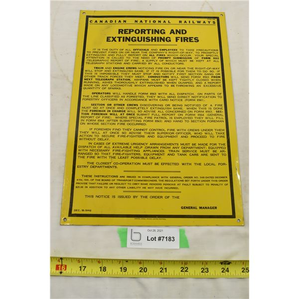 CNR Tin Sign – 1940