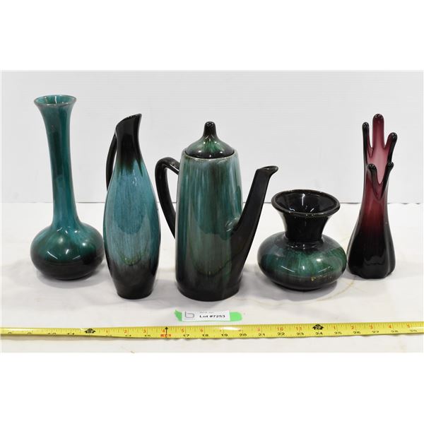 BMP Vases, Kettle + Vintage Purple Blown Glass Vase