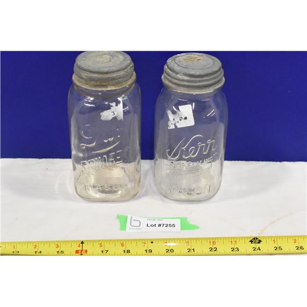 Square Mason Jars w/ Ceramic & Tin Lids