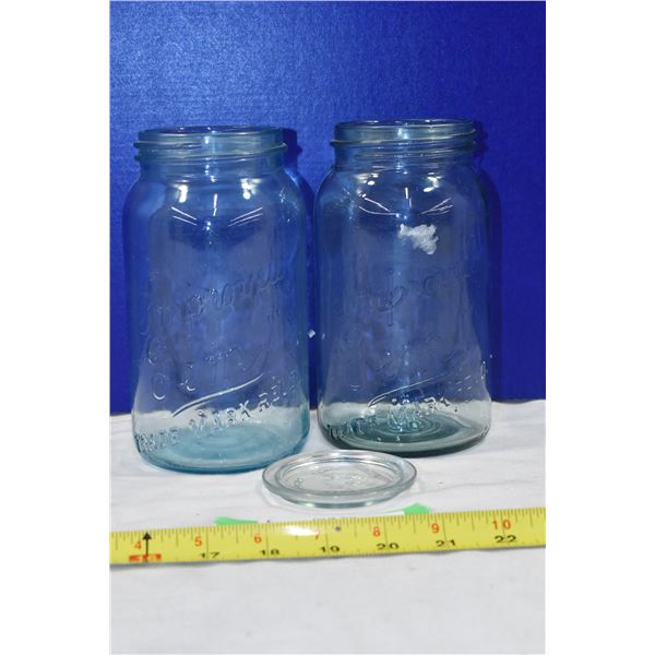 Improved Gem Blue Tinted Mason Jars