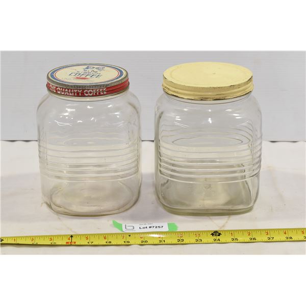 6-Inch Diameter Vintage Square Coffee Jars