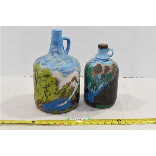Vintage Glass Jugs (Hand Painted)