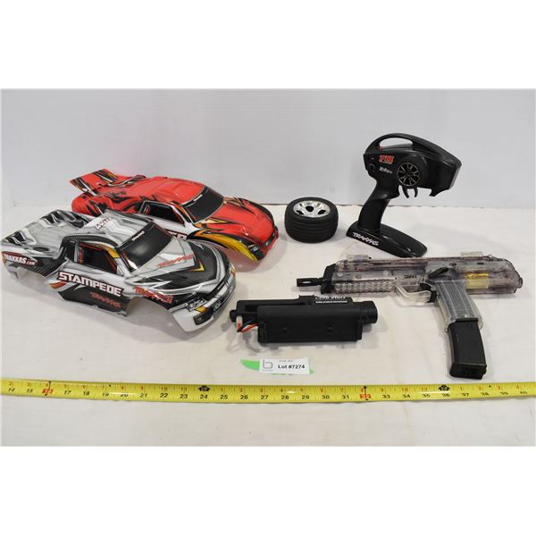 Misc. Lot Toy Car Supplies, Airsoft Gun – Not Tested
